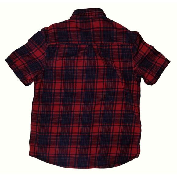 True Religion Red & Black Plaid Short Sleeve Button Down Flannel Shirt Men's XL - Picture 4 of 6